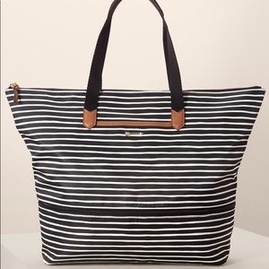 Stella & Dot Daytripper expandable tote-Bk/crm